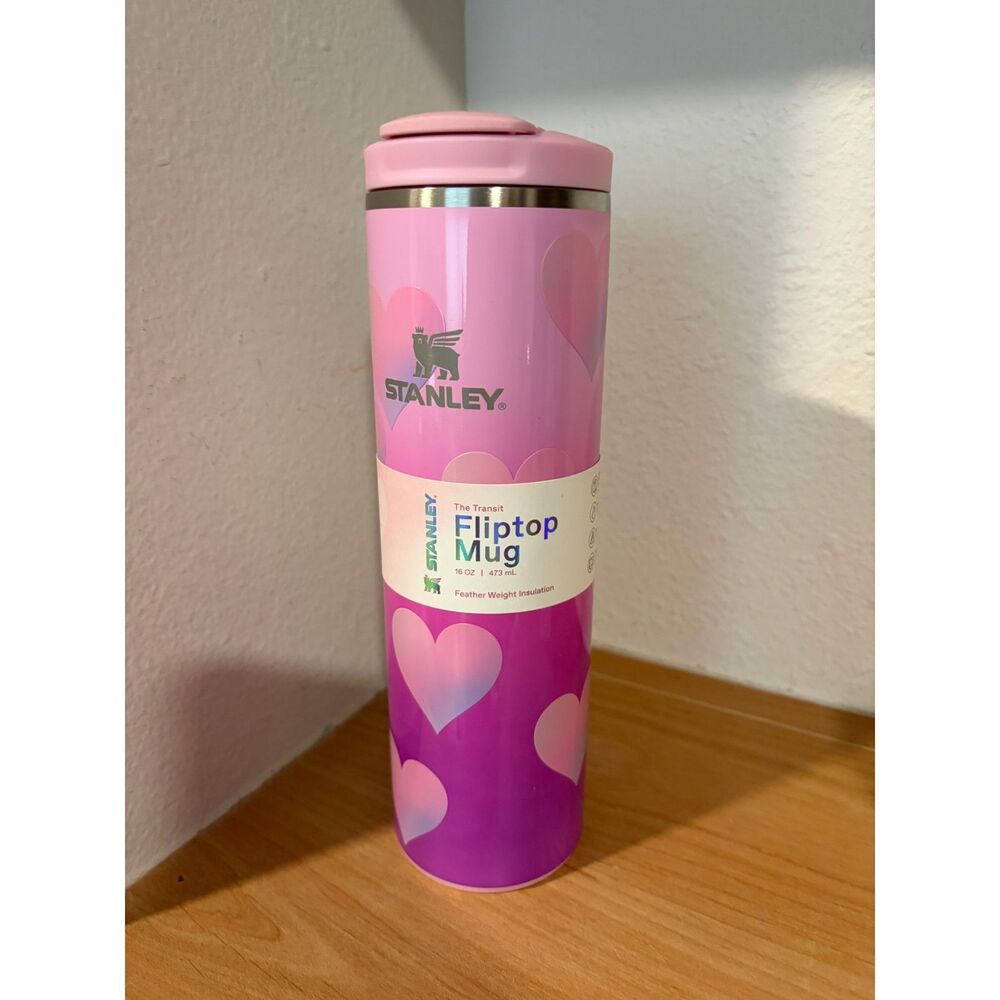 Stanley The Transit Fliptop Mug 16oz Rouge Heart Gradient Valentines Day NWT